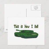 戦車の行進 (軍用戦車) ポストカード (正面/裏面)