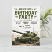 戦車の誕生日パーソナライズ 招待状 (スタンド正面)
