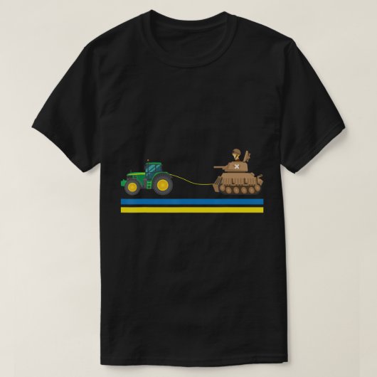 戦車上トラクターウクライナIはウクライナと共に立つ Tシャツ (デザイン正面)