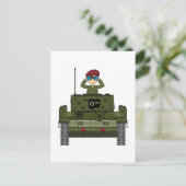 戦車内の英国陸軍兵士のはがき ポストカード (スタンド正面)