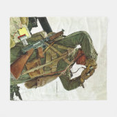 戦車巡視 フリースブランケット (正面(横))