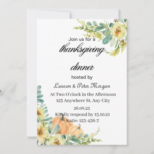 戦車感謝祭の招待状 招待状 (正面)