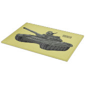 戦車漫画イラストレーション カッティングボード (角)