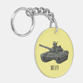 戦車漫画イラストレーション キーホルダー (正面左)