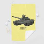 戦車漫画イラストレーション ゴルフタオル (インサイチュ)