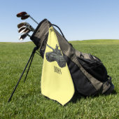 戦車漫画イラストレーション ゴルフタオル (グリーン)