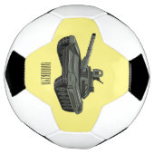 戦車漫画イラストレーション サッカーボール (回転)