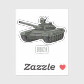 戦車漫画イラストレーション シール (シート)