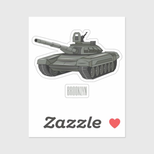 戦車漫画イラストレーション シール (シート)