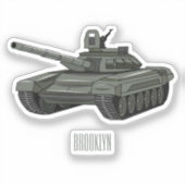 戦車漫画イラストレーション シール (正面)