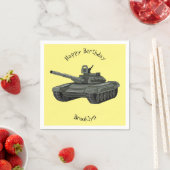 戦車漫画イラストレーション スタンダードカクテルナプキン (インサイチュ)