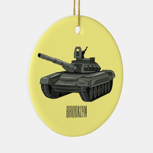 戦車漫画イラストレーション セラミックオーナメント (右)