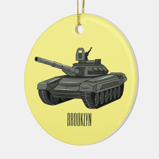 戦車漫画イラストレーション セラミックオーナメント (左)