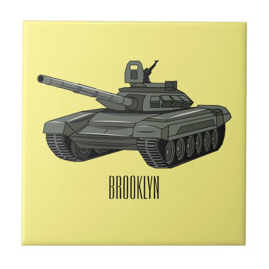 戦車漫画イラストレーション タイル (正面)