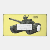 戦車漫画イラストレーション デスクマット (キーボード&マウス)