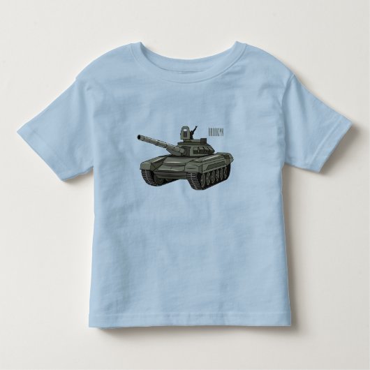 戦車漫画イラストレーション トドラーTシャツ (正面)