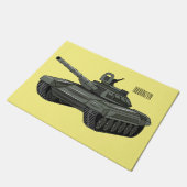 戦車漫画イラストレーション ドアマット (アングル)