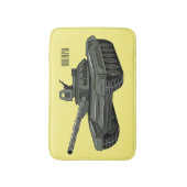 戦車漫画イラストレーション バスマット (正面縦)