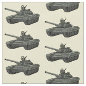 戦車漫画イラストレーション ファブリック (クローズアップ)