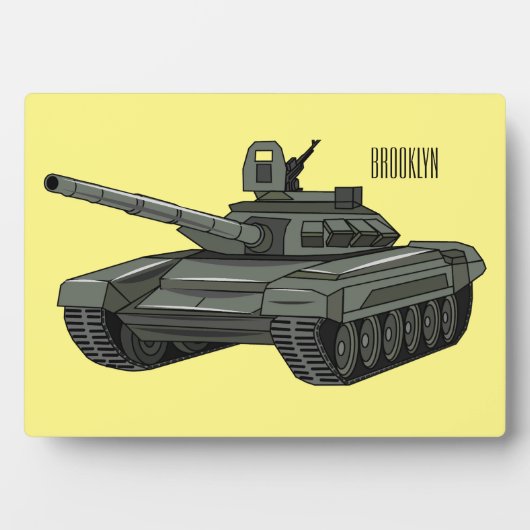 戦車漫画イラストレーション フォトプラーク (正面)