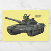 戦車漫画イラストレーション フードラベル (シングルラベル)