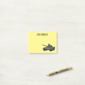 戦車漫画イラストレーション ポストイット (デスク上)