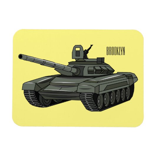 戦車漫画イラストレーション マグネット (横)