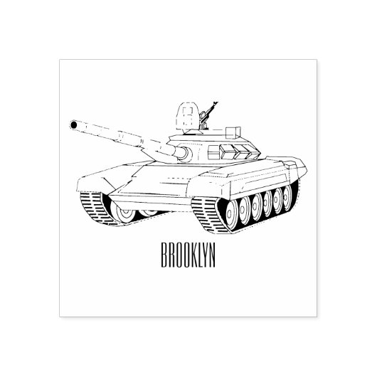 戦車漫画イラストレーション ラバースタンプ (インプリント)