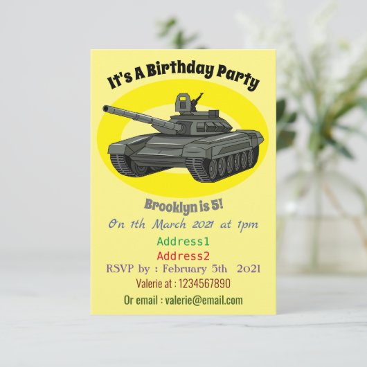 戦車漫画イラストレーション 招待状 (スタンド正面)