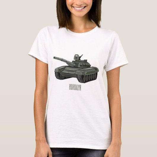 戦車漫画イラストレーション Tシャツ (正面)