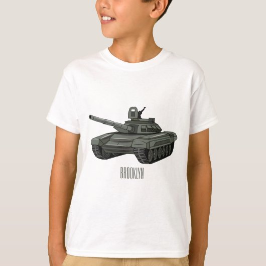 戦車漫画イラストレーション Tシャツ (正面)