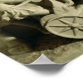 戦車競争を描いたレリーフ、 浮き彫り ポスター (角)