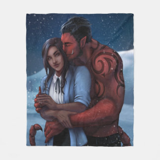 戦長のスローエイリアンで雪が降る フリースブランケット