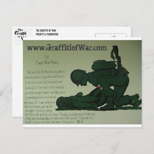 戦闘の医者の祈りの言葉の郵便はがき ポストカード (正面/裏面)