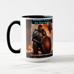 戦闘は我々の膝のクリスチャンジャンボマグカップで勝つ マグカップ
