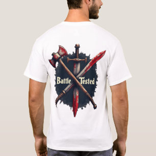 戦闘テスト – 中世の兵器戦士の芸術設計 Tシャツ