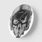 戦闘パイロットヘルメットと高度計 ラウンド壁時計 (傾斜)