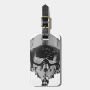 戦闘パイロットヘルメットと高度計 ラゲッジタグ