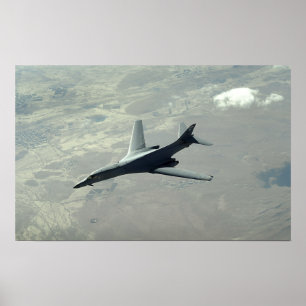 戦闘パトロール中の米空軍B-1Bランサー ポスター