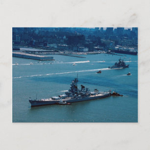 戦闘モダン艦， "USS Wisconsin"，ニューヨーク，米国 ポストカード