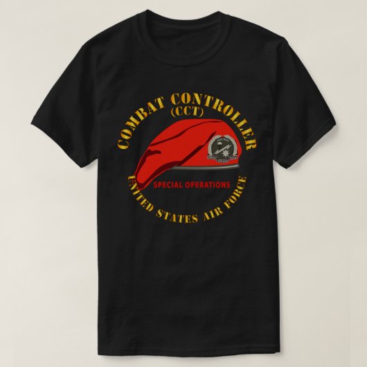 戦闘制御チームバッジ付きレッドベレーSOF USAF X Tシャツ (デザイン正面)
