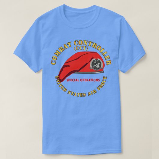 戦闘制御チームバッジ付きレッドベレーSOF USAF X Tシャツ (デザイン正面)