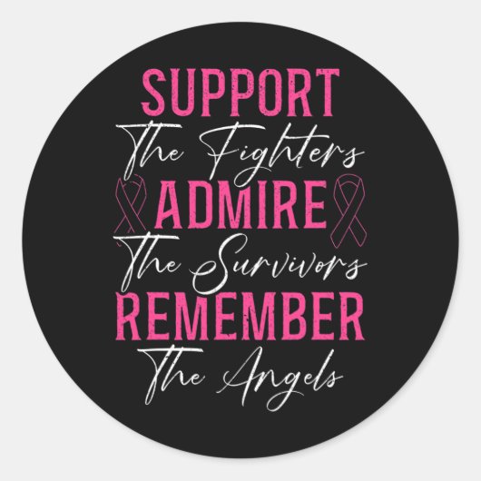 戦闘員の乳がん認知月間を支援する ラウンドシール (正面)