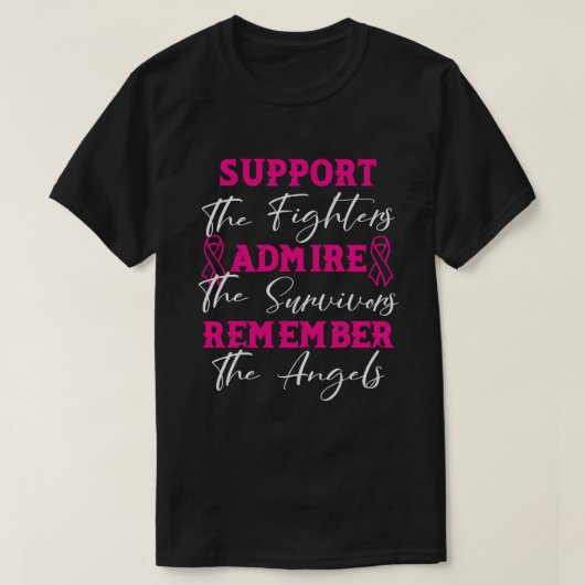 戦闘員の乳がん認知月間を支援する Tシャツ (デザイン正面)