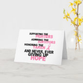 戦闘員の生存者が3つの乳がんにかかった カード (黄色い花)