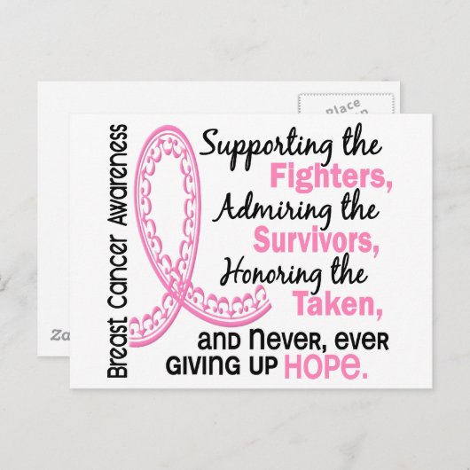 戦闘員の生存者が4人の乳がんにかかった ポストカード (正面/裏面)