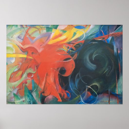 戦闘型枠（1914年）by Franz Marc ポスター (正面)