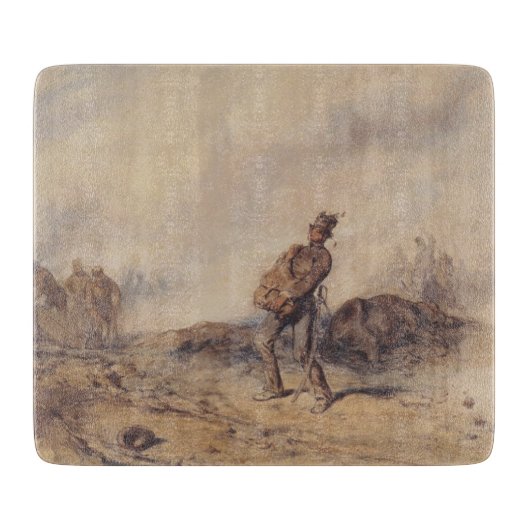 戦闘後の負傷した兵士（戦場） カッティングボード (正面)