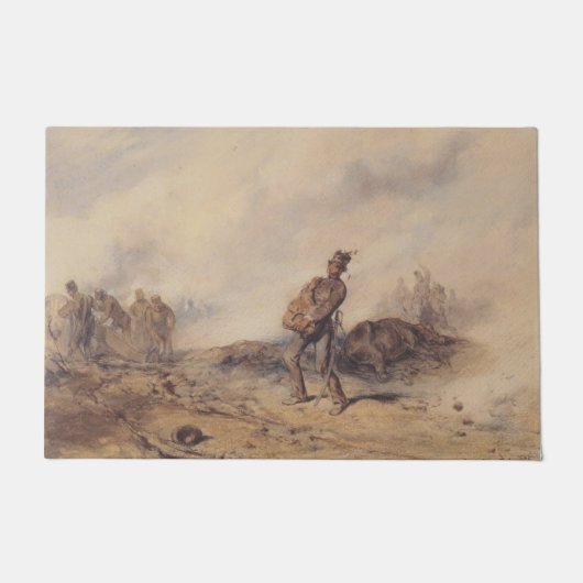 戦闘後の負傷した兵士（戦場） ドアマット (正面)