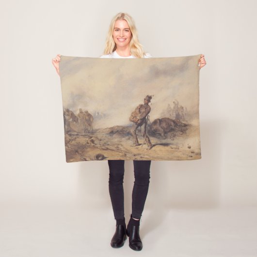 戦闘後の負傷した兵士（戦場） フリースブランケット (インサイチュ)